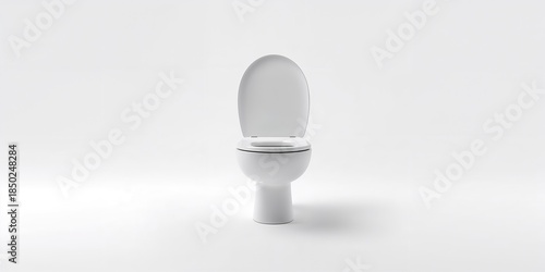 Toilet bowl on white backgr...