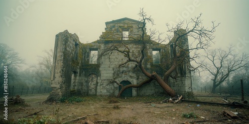 Old abandoned ruins backgro...