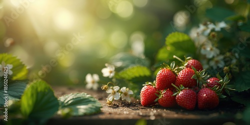 Native wild strawberries in...