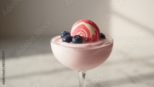 Chilled strawberry yogurt m...
