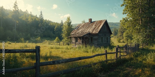 Abandoned village scene sho...