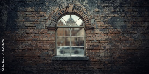 Weathered brick wall with w...