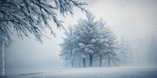 Low-hanging snow-covered br...
