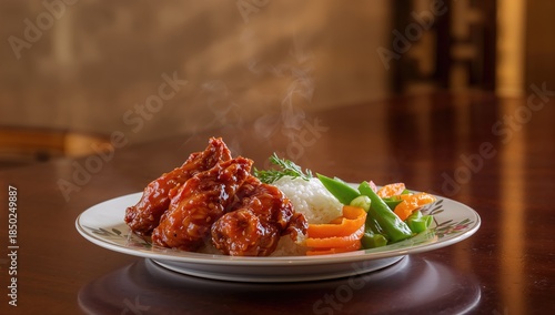 Chinese cuisine with chicke...
