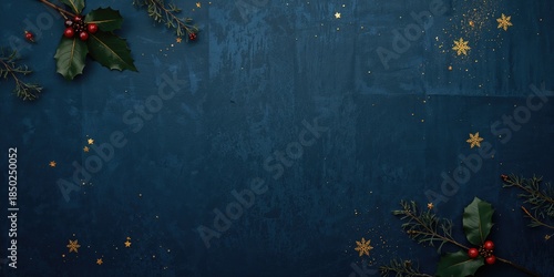 Flat lay of dark blue paper...
