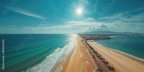 Panoramic shot of a coastal...