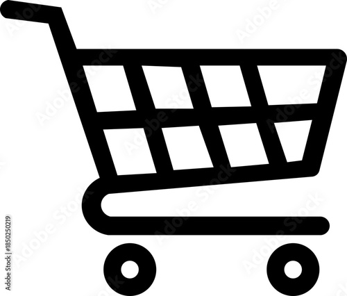 Shopping cart line art icon for apps and websites shopping cart icon vector shopping cart trolley icon Black shopping cart icon on white vector E-commerce shopping cart icon, line art silhouette 