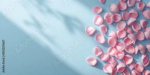 Rose petals spread across a...