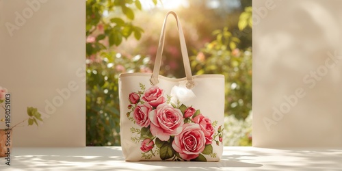 Stylish floral tote with ec...