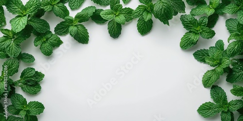 Flat lay of vibrant green m...