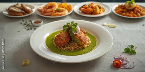 Green sauce pasta and milan...