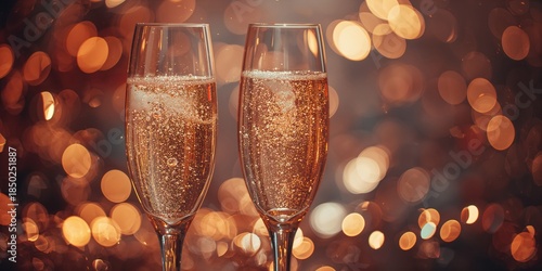 Champagne flutes filled for...