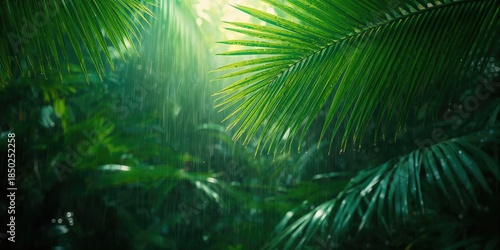 Greenery-themed abstract pa...