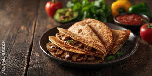 Quesadillas with mushroom f...