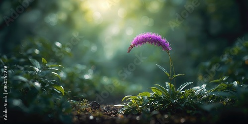 Mimosa pudica L. with purpl...