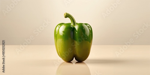 Fresh green bell pepper pla...