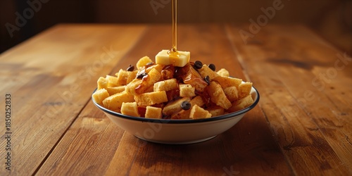 Stacked pancake strips in a...