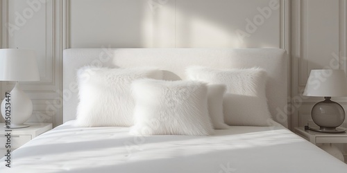 Hotel bedroom with neatly s...