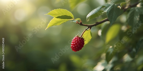 Fresh mulberry fruit growin...
