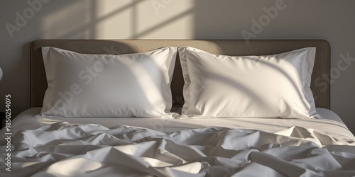 Luxurious white satin pillo...