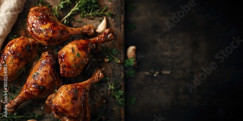 Cooked chicken legs with mu...