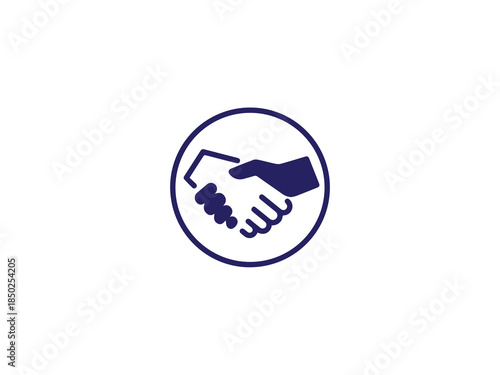 Handshake icon represents business agreement or partnership suitable for website navigation.