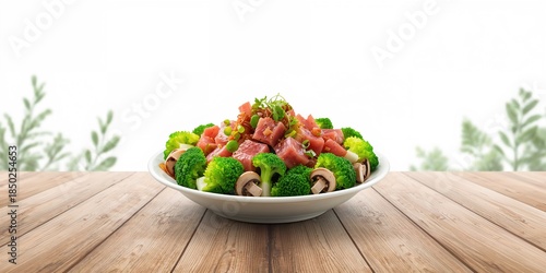 Broccoli and mushrooms in a...