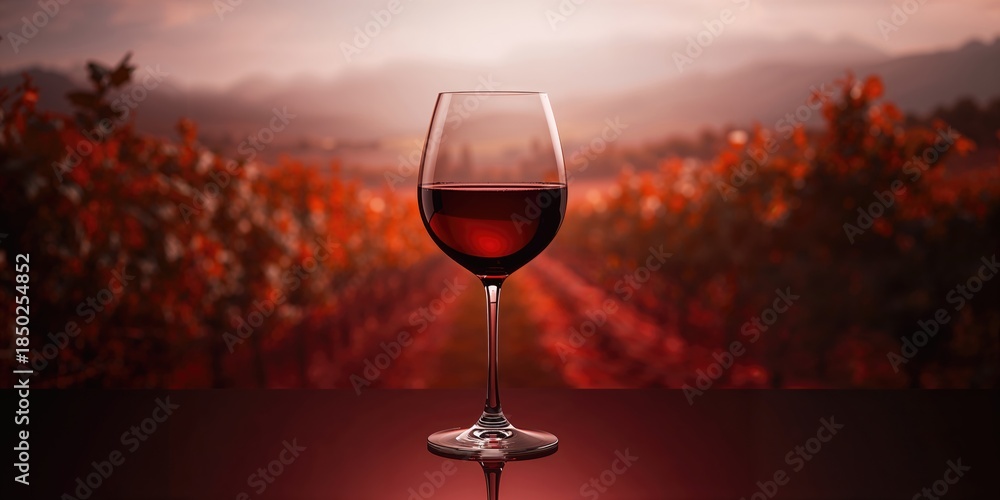 Fototapeta premium Red wine in a glass, highlighting wine consumption and cultural tradition, International Wine Day