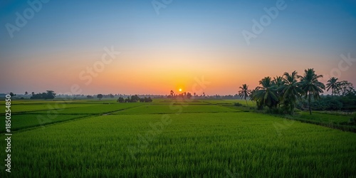 Rice fields with palm sugar...