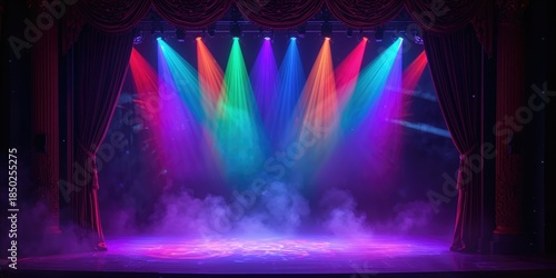Theater scene with stage li...