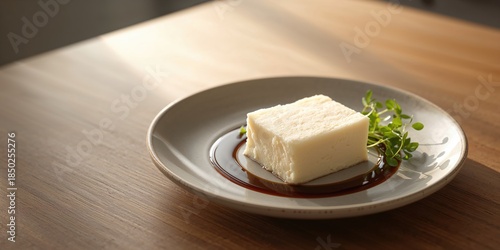 Plate of steamed egg tofu w...