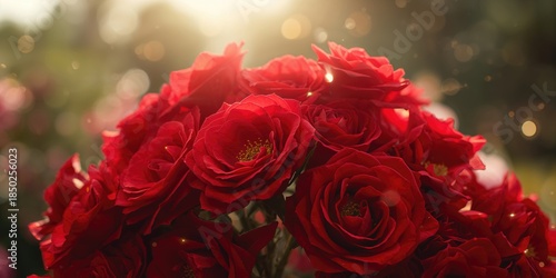 Vivid red flower backdrop s...