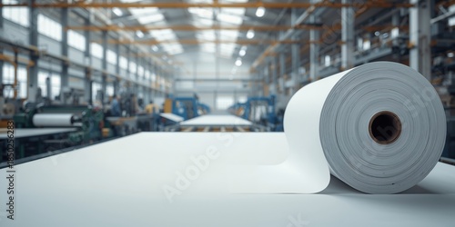 Wallpaper Mural A large paper roll in a printing setting, supporting layout and design tasks, useful for editorial backgrounds Torontodigital.ca