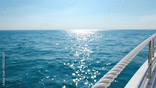 White boat rope with a wate...