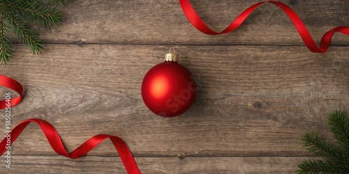 Christmas ornament and ribb...