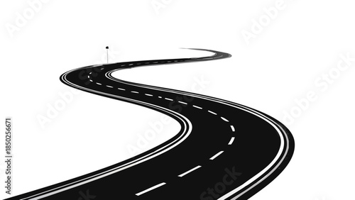 A Winding Road Through an Open Landscape, Evoking a Sense of Journey and Exploration