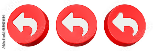 Obraz na płótnie replay icon 3d render red button