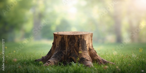 Termite-damaged wood stump ...