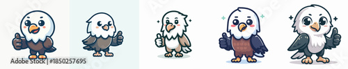cute eagle vector giving thumbs up