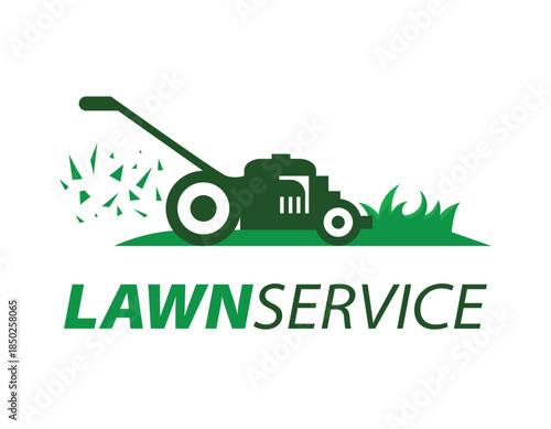 Professional Lawn Service Mower Logo