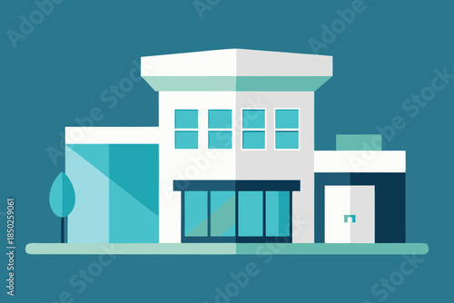 Modern Dental Clinic Building: Clean Medical Aesthetic and Professional Design