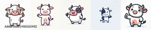 cute cow vector giving thumbs up