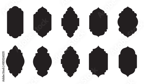 Vector set of decorative frames for Muslim and Hindu celebrations. Perfect for Eid, Ramadan, Diwali, and festive invitations.