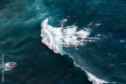 Aerial view of ocean waves. High quality photo