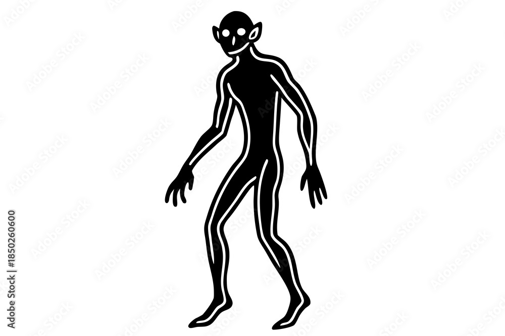 Fototapeta premium Skin Walker line art white background