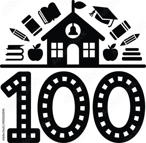 home icon set 100 Days of school