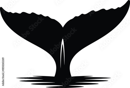 Vector illustration of a whale tail silhouette
