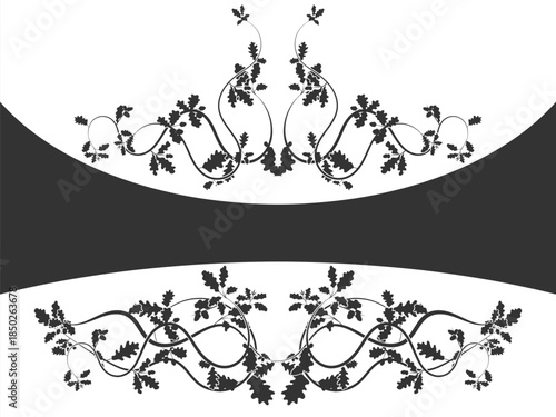 Oak tree branch weaving pattern with text frame