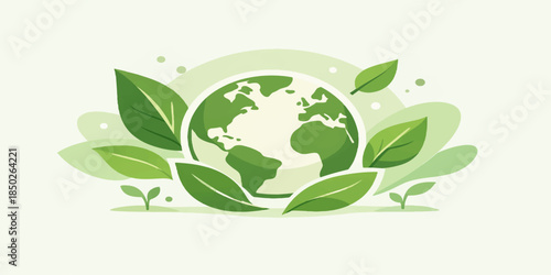 Eco friendly lifestyle concept flat vector illustration