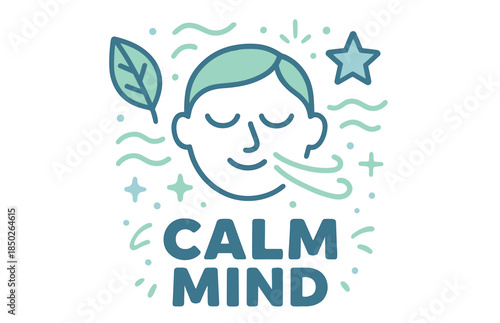 Calm mind: simple of relaxation and mindfulness with a young adult caucasian male